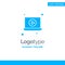 Laptop, Play, Video Blue Solid Logo Template. Place for Tagline