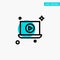 Laptop, Play, Video turquoise highlight circle point Vector icon