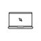 Laptop with pointer or cursor icon. Notebook screen template. laptop display with clicking mouse.