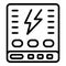 Laptop powerbank icon outline vector. Solar electric