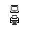 Laptop & Printer. Technology & gadget for work Icon