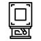 Laptop processor icon outline vector. Store computer