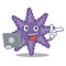 With laptop purple starfish isolated with the mascot