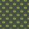 Laptop with Radiation symbol on screen connected with Satellite vector colored seamless pattern