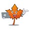 With laptop red maple leaf character cartoon