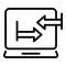 Laptop regeneration icon, outline style