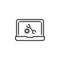 Laptop repair settings line icon