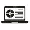 Laptop result money icon simple vector. Financial growth