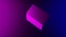 Laptop rotating on an abstract light effect purple and blue wallpaper 3D render