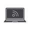 Laptop rss feed glyph icon