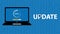 Laptop Screen And Loading Bar - Software Update Concept With Blue Matrix Background