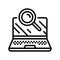 laptop search magnifying glass line icon vector illustration