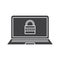 Laptop security glyph icon