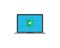 Laptop security vector icon - notebook pc security lock icon for web, app, software