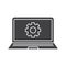 Laptop settings glyph icon