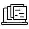 Laptop snapshot icon outline vector. Image zoom