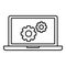 Laptop software update icon, outline style