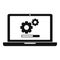 Laptop software update icon, simple style