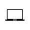Laptop symbol flat black line icon, Vector Illustration