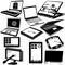 Laptop and tablet black icons