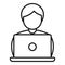 Laptop testing software icon, outline style