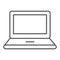 Laptop thin line icon. Portable computer, notebook device symbol, outline style pictogram on white background