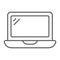 Laptop thin line icon, technology and computer, notebook sign, vector graphics, a linear pattern on a white background.