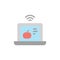 Laptop, tomato icon. Simple color vector elements of automated farming icons for ui and ux, website or mobile application
