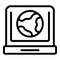 Laptop training system icon outline vector. Online education