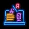 Laptop Translation Program neon glow icon illustration