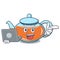 With laptop transparent teapot character cartoon