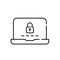 Laptop user account login. Lock and password. Pixel perfect icon