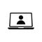 Laptop user icon vector. Vector web design