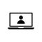 Laptop user icon vector. Vector web design