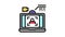 laptop video camera face id color icon animation