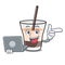 With laptop white russian character cartoon