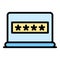 Laptop workstation authentication icon color outline vector