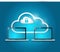 Laptops cloud and lock illustration design