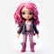 Lara: Pink Hair Vinyl Toy With Leather Jacket - Berrypunk Superhero Doll