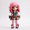 Lara Vinyl Toy: Mecha Anime Style Female Character With Pink Hair