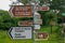 Laraugh,  Ireland - JULY 04,  2005: Tourist information signs in the village of Laraugh between Beara and Kerry peninsula