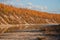 Larch taiga on the banks of Siberian rivers