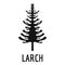 Larch tree icon, simple black style