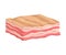 Lard Slab or High-fat Bacon as Meat Product Vector Illustration