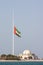 The Large Abu Dhabi flag flying at half-mast