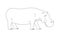 Large adult hippo coloring page for kids