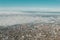 Large aerial view of city of Dornbirn in Austria in the morning fog