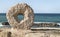 A Large Ancient Grinding Stone on Display at Achziv Park in Israel