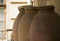 Large ancient pithos clay vessels for storing wine, cereals and other products. vertical photo. south of Russia