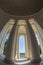 Large angle view with columns inside of Jefferson Memorial